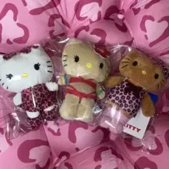 ハローキティ ぬいぐるみ 3体セット キティ ヒョウ柄 日焼け