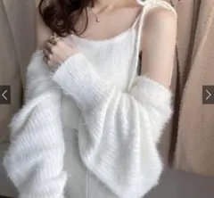 【1/31まで】GRL ボレロXリボンキャミソールフェザーニットアンサンブル