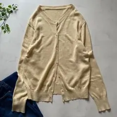 無印良品 植物繊維 ヘンプ カーディガン ナチュラルイエロー