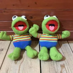 カーミット 90年代 ぬいぐるみ セサミストリート ビンテージ セット♪ カーミット 90年代 ぬいぐるみ セサミストリート ビンテージ セット