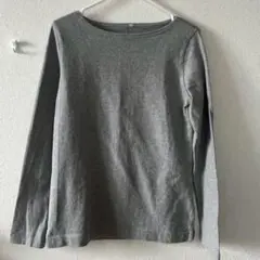 m様専用　無印良品 太番手ボートネック長袖Ｔシャツ しっかりめな生地　グレー