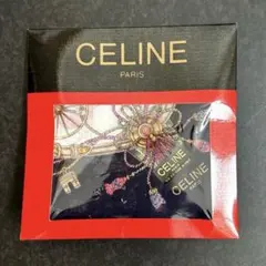 CELINE ハンカチ 馬車柄 ネイビー ホワイト③