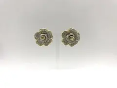 バルマン BALMAIN イヤリング ■ 石付き 花モチーフ GP ゴールド系のサムネイル