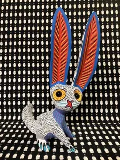 メキシコ オアハカ ウッドカービング うさぎ Arsenio Morales 2