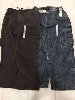 新品未使用 GU ジーユー デニム スーパーワイドカーゴパンツ XL