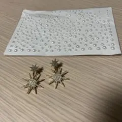 星形クリスタル装飾ピアス