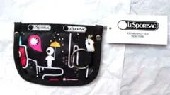新品タグ付 レスポートサック LeSportsac キーリング付ポーチ 限定柄