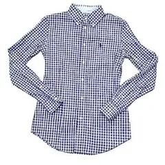 ラルフローレン シャツ ギンガムチェックシャツ スリムフィット ネイビーサイズ2