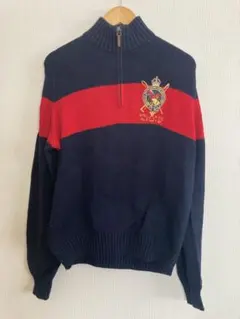 Polo by Ralph Lauren ネイビー・レッド ストライプ ニット