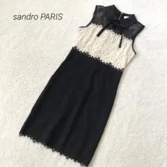 sandroサンドロ　ボウタイレースワンピース　　ノースリーブ　ミニ丈　訳有りのサムネイル