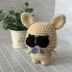 ちまぬい フレンチブルドッグ 犬 あみぐるみ キーホルダー