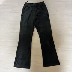 GUヌクヌクニットコールフレアパンツ　140 黒 ブラック
