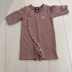 Champion リブ ロンパース ピンク 50-60