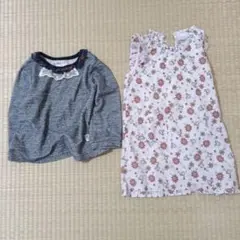 biquette Club 長袖トップス 95cmとワンピース 2点セット