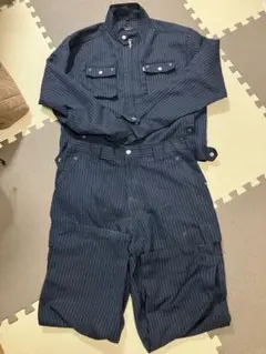 寅壱　ストライプ　 上下セットネイビー グレー 2色セット