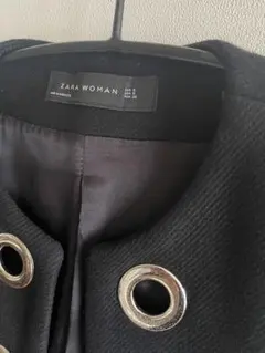 ZARA WOMAN ロングジレ　Sサイズ　黒　ザラ　ベスト　ブラック　着痩せ