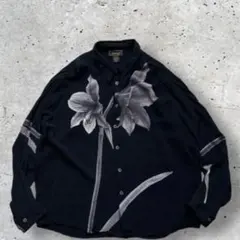 【90s】希少USA製Sangiレーヨンシャツ　モード　アート