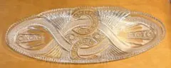 未使用 ボヘミア 大皿 クリスタル 縦約17.5cm 横約44.5cm 食器のサムネイル