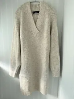 ZARA Vネック ロングニットワンピース