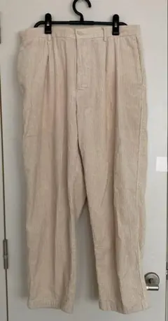 GU メンズ　パンツ　コーデュロイ　ホワイト　白　クリーム色　M