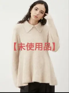 ミラオーウェン　襟付きラメニットプルオーバー長袖