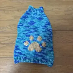 人気♪小型犬☆肉球セーター♪ブルー♪　洋服　パーカー