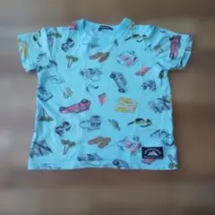 リトルベアークラブ 120 ビーチ・カー柄水色Tシャツのサムネイル