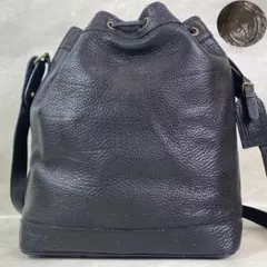 【90s】 Ralph Lauren レザー 巾着 ショルダーバッグ ブラックのサムネイル