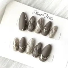 ニュアンスネイル 成人式 マーブル ミラーネイル