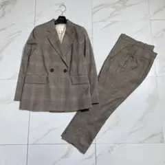 定番♡H&M グレンチェック セットアップスーツ ダブルブレスト 上M 下L