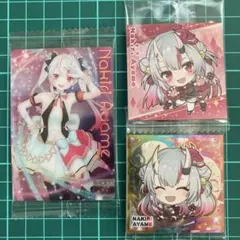 ホロライブ　百鬼あやめ　ウエハースカードとイタジャガシール2枚