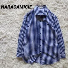 極美品　ナラカミーチェ　NARACAMICIE ギンガムチェック　ブラウス　L