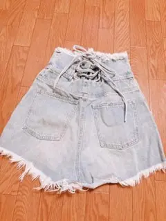 デニム ハイウエストショートパンツ