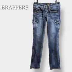 【ブラッパーズ】カーゴデニムパンツ　スリム　刺繍　インディゴ　日本製　y2k