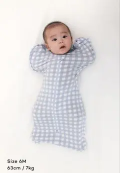 Newborn モダールスワドルスーツ 6M Blue Gingham コニー