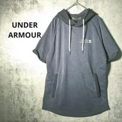 アンダーアーマー　半袖トップス　フード付き　半袖パーカー　ロールアップ　スポーツ