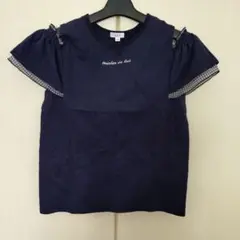 a.v.v フリル袖 オープンショルダー　Tシャツ 160 ネイビーのサムネイル