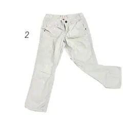 ライトグレー カジュアルパンツ サイズ2 ホワイト　グレー　コットン100% S
