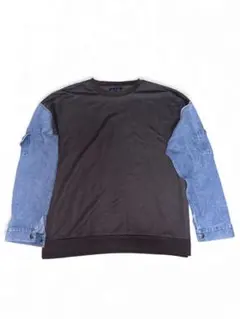 グレー/デニム クルーネック トレーナー M