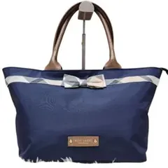 ✨人気✨クレストブリッジ❣️舟型ナイロントート　ハンドバッグ　ネイビー　チェック