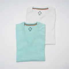 SIDE SLOPE サイドスロープ コットンVネック 2枚set サイズ2