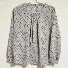 美品 LES MUES レミュー AOKI ドット ボウタイ ブラウス S