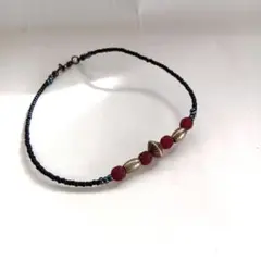 シンプルなビーズブレスレット（アンクレット）