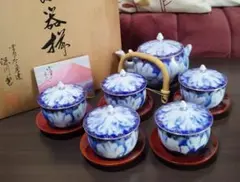 未使用　深川製磁 　金牡丹ミル　急須　蓋付き湯呑み　5客（5月中茶托プレゼント）
