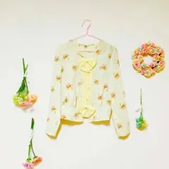 ヴィンテージ ブラウス 花柄 レース フリル ペプラム レア 古着 新品 美品