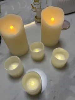 LEDキャンドルライト大2個小4個