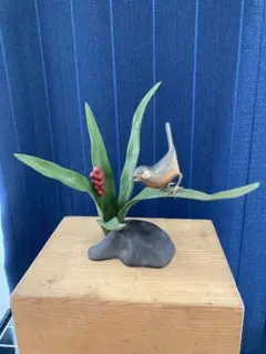 富山県伝統工芸高岡銅器 万年青に小鳥 鋳銅製堀井瑛翠 - メルカリ