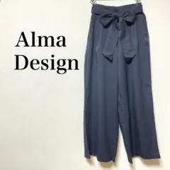 ✨新品✨ Alma Designウエストリボンタックワイドパンツ