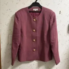 バンベール VINVERT パープル ノーカラージャケット 13号 裏地付き