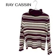 B0398RAY CASSIN長袖ボーダー ブラウスハイネック個性的デート